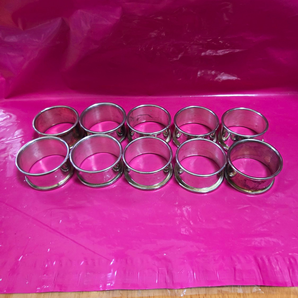Silver plated Napkin Rings Set of 10 Solid Plain Multipurpose Ring
